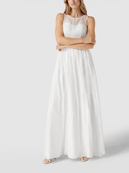 unique Brautkleid mit floraler Spitze Offwhite 4