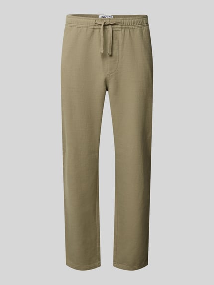 Broek met elastische band en tunnelkoord Shop The Look MANNEQUINE