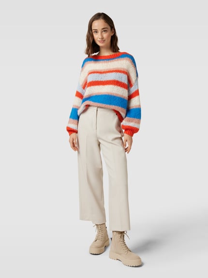 VERO MODA Strickpullover mit Blockstreifen Modell 'LANEY' Rot 1