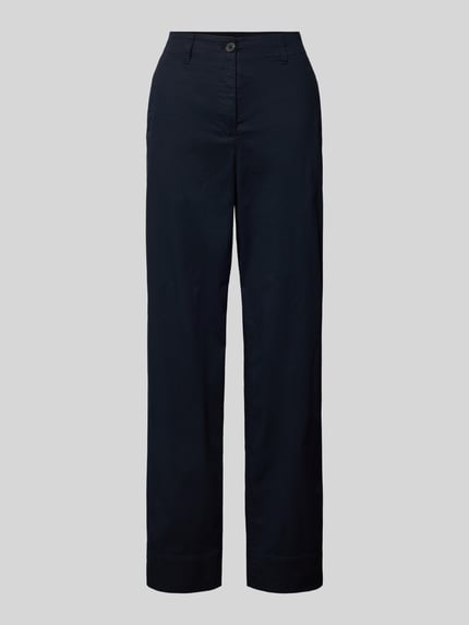 Produktfoto, Wide Leg Culotte aus Baumwoll-Mix von Marc O'Polo, efekt: jednolity kolor, krój kulotów, wysoki stan, szlufki na pasek, zapinane na guzik i zamek, wpuszczane kieszenie boczne, kieszeń z tyłu, materiał: mieszanka bawełny