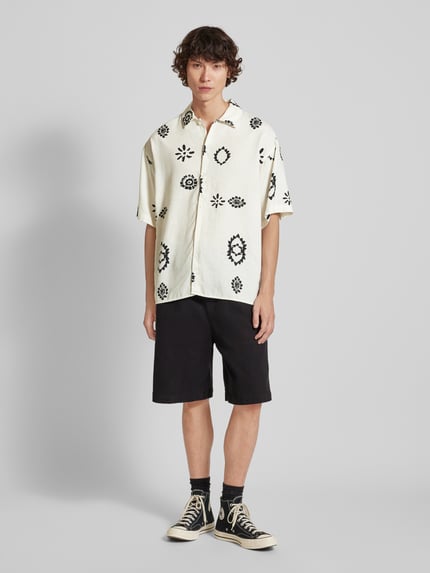 JACK & JONES Regular Fit Freizeithemd aus Leinen-Viskose-Mix Modell 'NOTO' Ecru 1