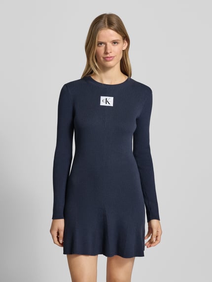 Calvin Klein Jeans Minikleid mit Label-Patch Modell 'FIT AND FLARE' Marine 4