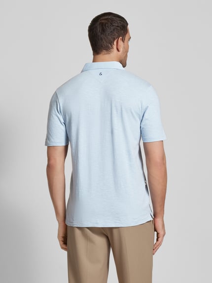 Colours & Sons Slim Fit Poloshirt aus Baumwoll-Leinen-Mix Anthrazit 5