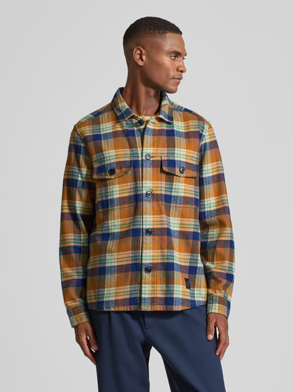 OLYMP Level 5 Casual fit overhemdjack met borstzakken Cognac - 4