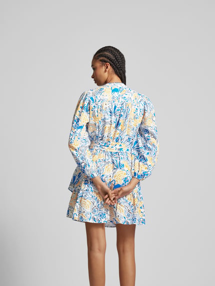 Lala Berlin Mini-jurk in wikkellook Bleu gemêleerd - 5
