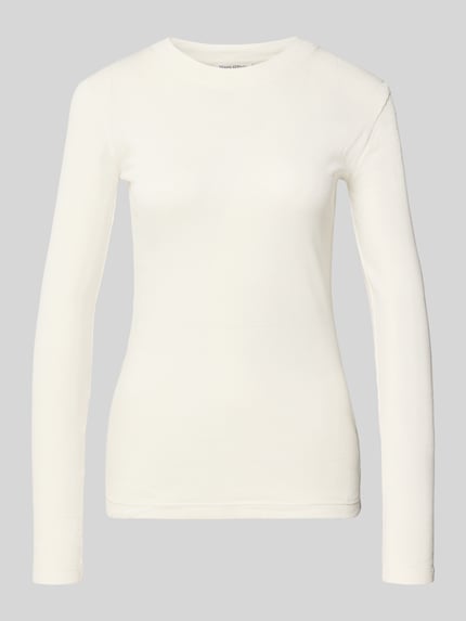 Marc O'Polo Slim Fit Langarmshirt aus Baumwoll-Mix Weiss 2
