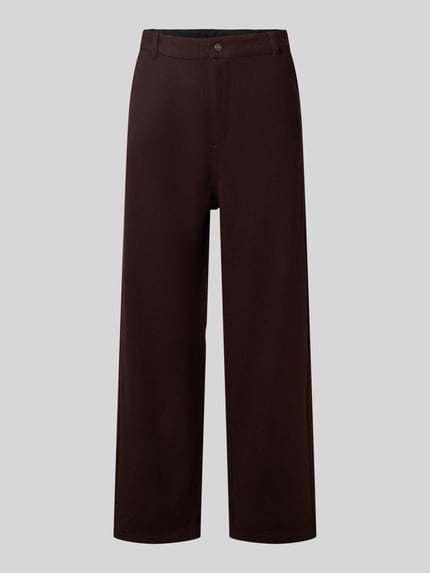 Produktfoto, Heren broek van Wolmix met steekzakken, Model 'Atoka' van Carhartt Work In Progress, wide fit, effen donkerbruin, gladde textuur