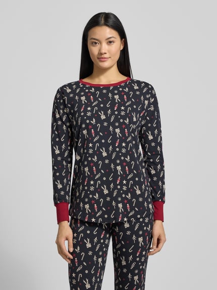 SKINY Pyjamabovendeel in all-over look met ronde hals Zwart - 4