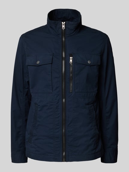 Produktfoto, Regular Fit Jacke aus reiner Baumwolle von Tom Tailor in Two-Tone-Optik, Reißverschluss, seitliche Eingrifftaschen, aufgesetzte Brusttaschen, Innentasche