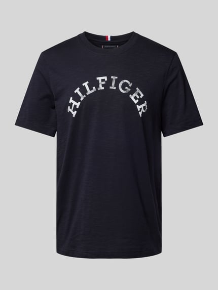 Tommy Hilfiger T-Shirt mit Label-Print Marine 2