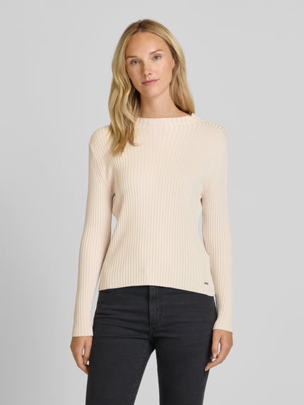 MORE & MORE Strickpullover mit U-Boot-Ausschnitt Beige 4