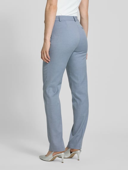 Christian Berg Woman Selection Stoffen slim fit broek met structuurpatroon Lichtblauw - 5