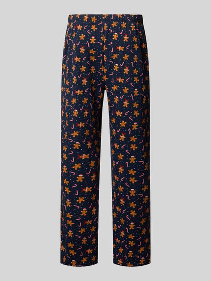 Christian Berg Men Regular Fit Pyjama-Hose im Allover-Look Mittelbraun 3