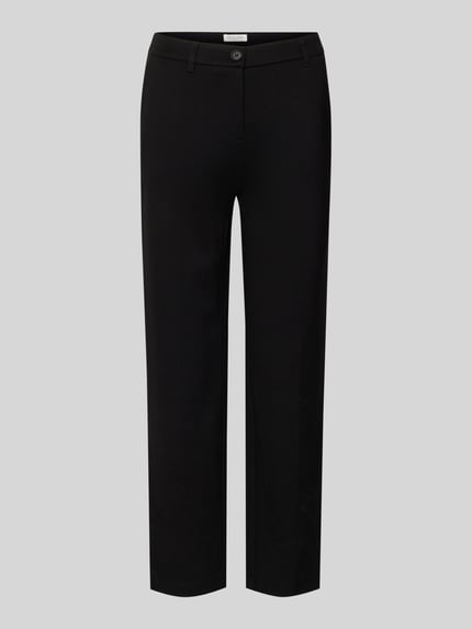 Produktfoto, Chino aus Viskose-Mix mit Gesäßtaschen van Christian Berg Woman, zwart, regular fit, stretch, knoopsluiting, damesmode.
