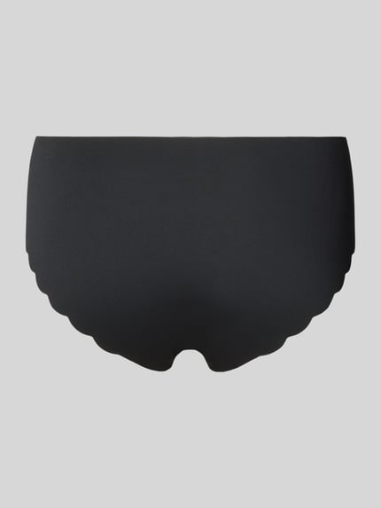 Productfoto, Panty met Wellensaum van Skiny, dames onderbroek in zwart, materiaalmix met stretch, nauwsluitend, elastische band, golvende zoom