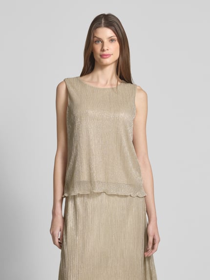 s.Oliver BLACK LABEL Loose fit plissétop met effectgaren Goud gemêleerd - 4