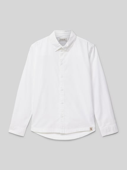 Calvin Klein Jeans Regular Fit Hemd mit Label-Patch Weiss 1