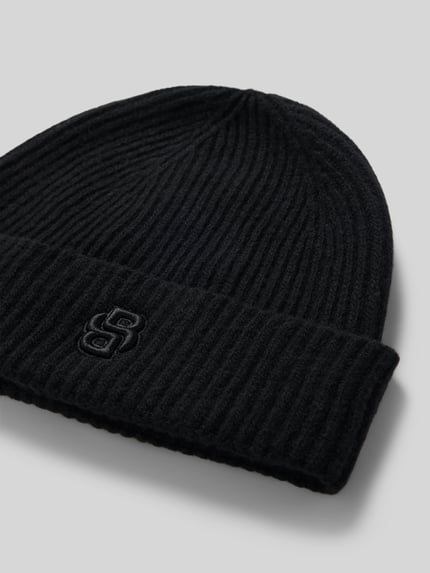 BOSS Muts van wol kasjmier met logo-applicatie Zwart - 2