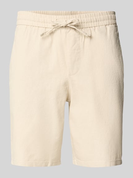 ONLY & SONS Szorty w kroju regular fit z mieszanki bawełny i lnu model 'LINUS' Beżowy 2