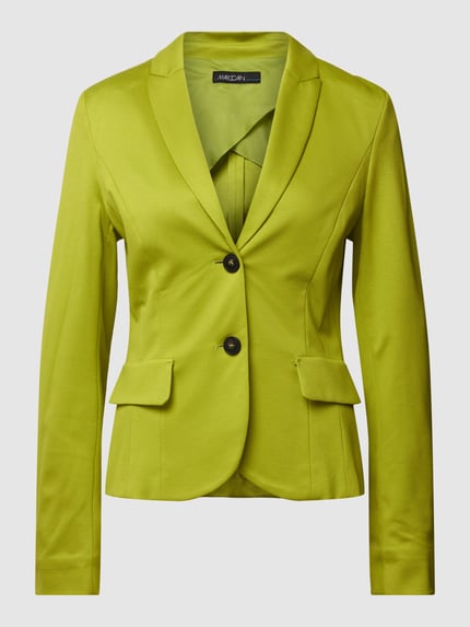Marc Cain Blazer van viscosemix met stretch en klepzakken Appeltjesgroen - 2