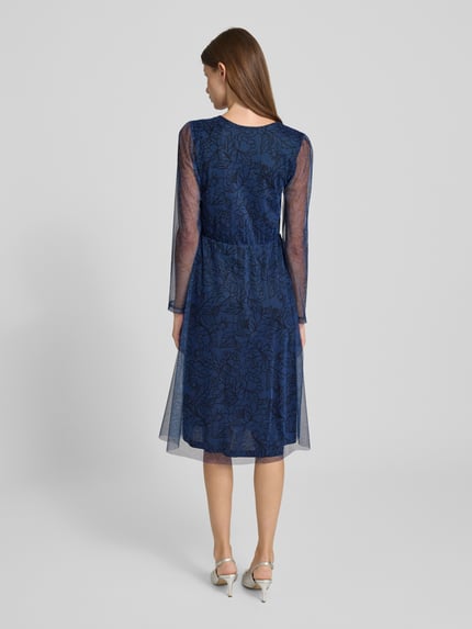 MORE & MORE Midi-jurk met V-hals Marineblauw - 5