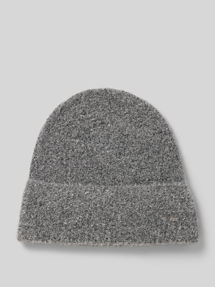 OPUS Beanie met labelapplicatie, model 'Atwista' Middengrijs - 1