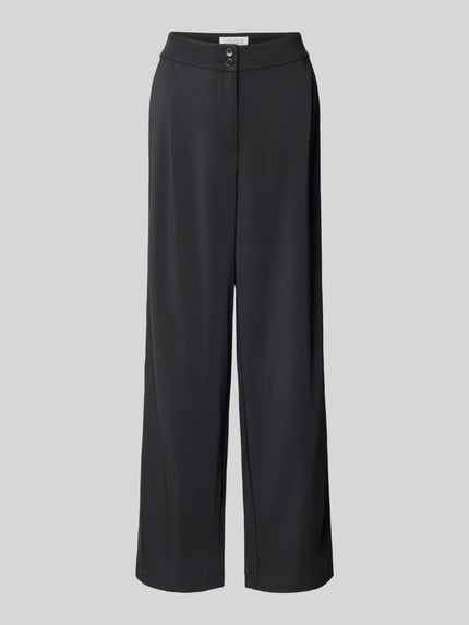 Wide leg stoffen broek met bandplooien, model 'Cecile' Shop The Look MANNEQUINE
