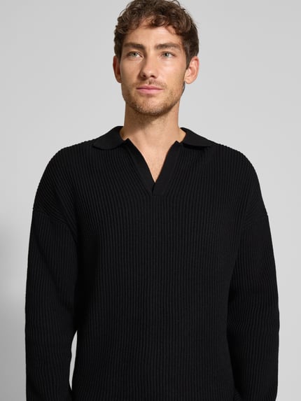 DRYKORN Strickpullover mit Polokragen Black 3