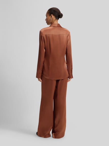 BOSS Regular Fit Bluse aus reiner Viskose Modell 'BERUTA2' Cognac 5
