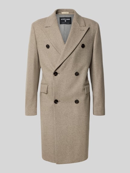 Strellson Regular Fit Mantel aus Woll-Mix Modell 'PARK LANE' Beige Melange 2