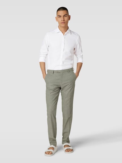 ETERNA Slim Fit Premium Smokinghemd mit Leinen-Anteil Weiss 1