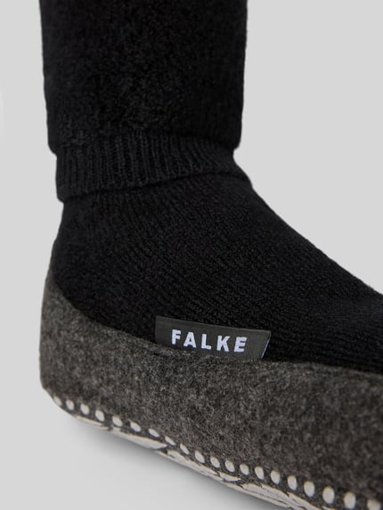 FALKE Kapcie z elastycznym prążkowanym ściągaczem model 'COSYSHOES' Czarny 2