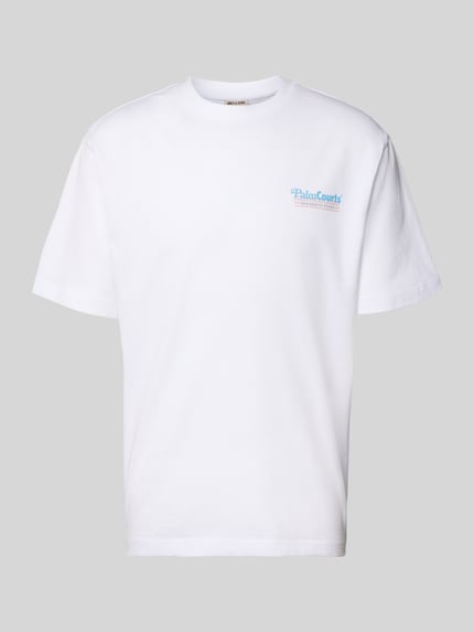 Produktfoto, Regular Fit T-Shirt aus reiner Baumwolle von Only & Sons, Optik: Unifarben, Passform: Regular-Fit, Applikation: Print, Rundhals, Ärmelform: Kurzarm, Material: Reine Baumwolle, weiß mit leicht strukturierter Oberfläche.