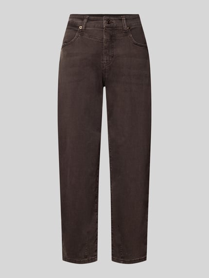 MAC Regular Fit Barrel Jeans mit Bundfalte Modell 'Bobbie' Schoko 1