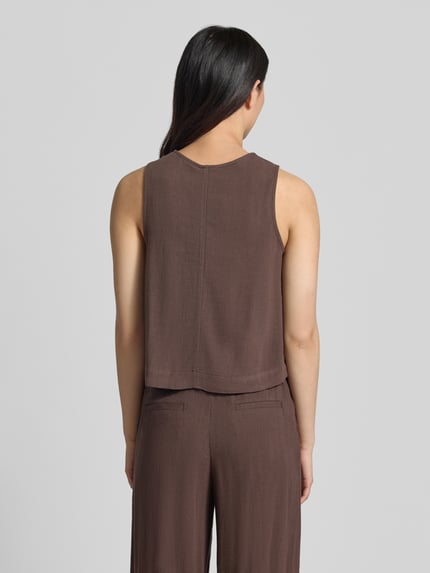 Jake*s Casual Bluse aus Viskose-Mix mit Knopfleiste Dunkelbraun 5