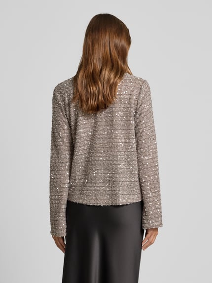 Jake*s Collection Blusenshirt mit Pailletten Mittelgrau Melange 5