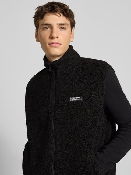 REVIEW Fleecegilet met opstaande kraag en steekzakken Zwart - 3