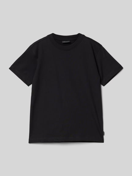 Cars Jeans T-Shirt mit geripptem Rundhalsausschnitt Black 1