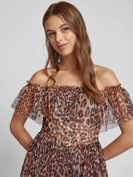 Lace & Beads Avondjurk in laagjeslook Middenbruin - 3