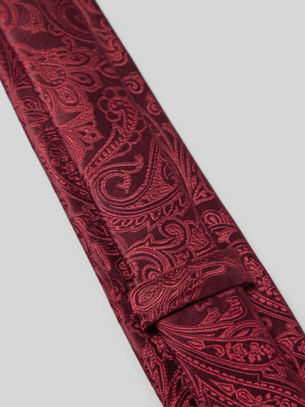 OLYMP Seidenkrawatte mit Motiv-Stitching Bordeaux 3