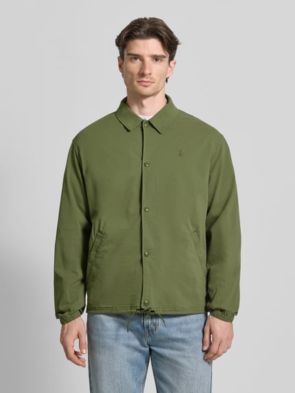 Polo Ralph Lauren regular fit blouson van katoenmix model 'SEERSUCKER' Olijfgroen - 4