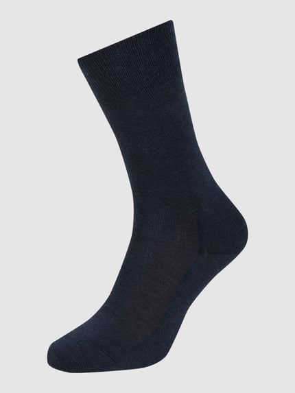 FALKE Sokken met elastische ribboordjes, model 'Family SO' Marineblauw gemêleerd - 1