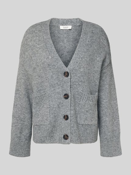 b.young Oversized Strickjacke mit Knopfleiste Modell 'OTTI' Mittelgrau Melange 2