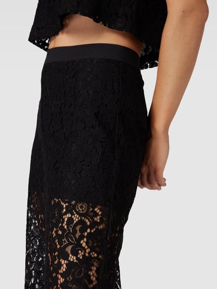 OBJECT Stoffen broek in semi-transparant design Zwart - 3