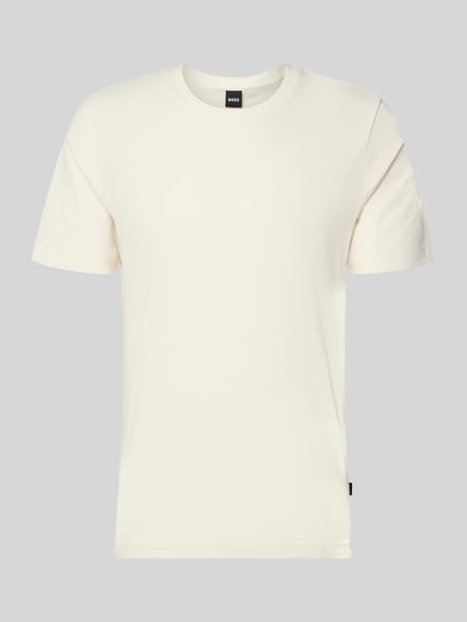 Produktfoto, regular fit T-shirt van katoenmix model 'TIBURT 240' van BOSS in gebroken wit, heren T-shirt