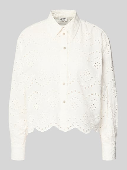 ONLY Regular Fit Hemdbluse aus reiner Baumwolle Modell 'VALAIS' Offwhite 2