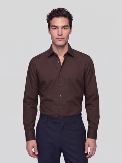 Selected Slim Fit Businesshemd aus Baumwoll-Mix Modell 'FILIP' Dunkelbraun 4