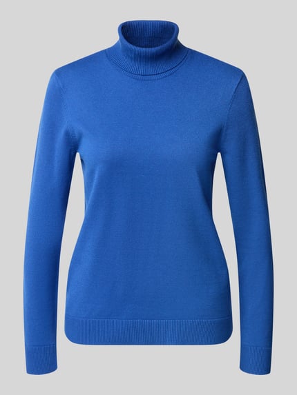 Produktfoto, Regular Fit Rollkragenpullover aus Viskosemix von BETTY BARCLAY, niebieski, gładka dzianina, długi rękaw, ściągacze