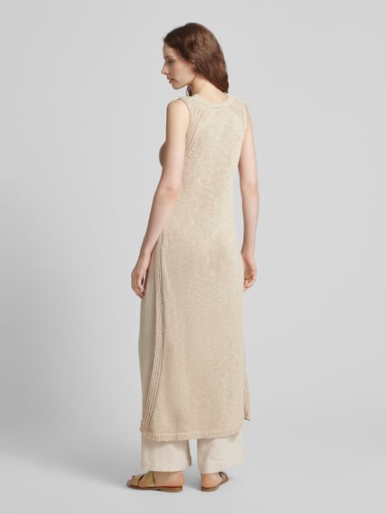 Stefanel Strickkleid mit geripptem Rundhalsausschnitt Offwhite 5