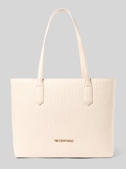 Valentino Bags Shopper mit Logo-Struktur Modell 'GYNEVRA RE' Ecru 1